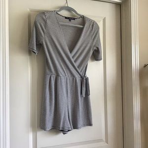 Black and white striped romper